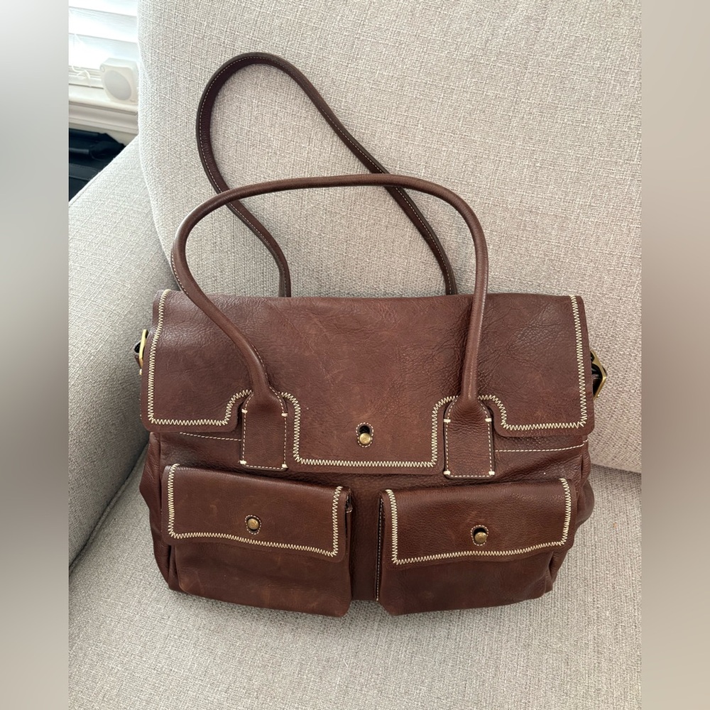 Chic Brown Leather Shoulder Bag